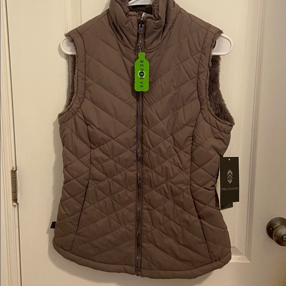 Free Country XS Taupe Cloud Lite Reversible Vest